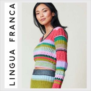 NEW LINGUA FRANCA ashby stitch top in taffy multi